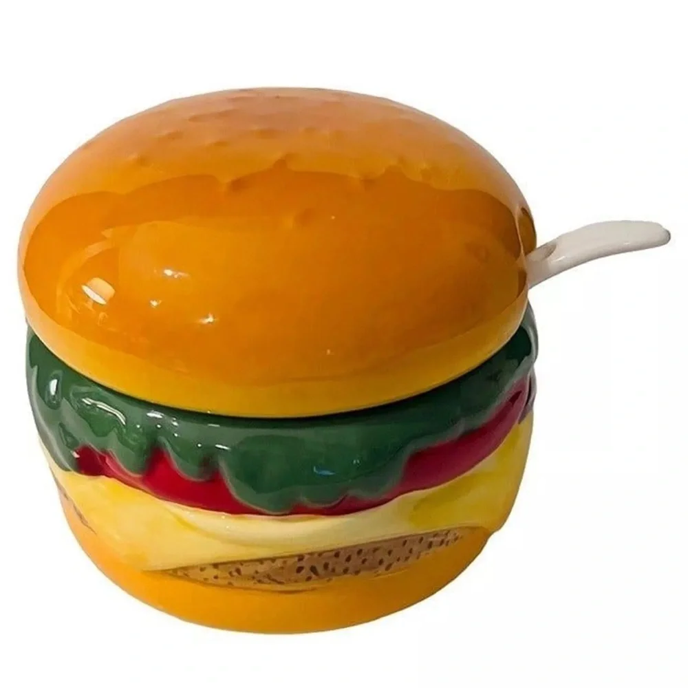 Pier 1 Imports “Thrill of the Grill” Hamburger Condiment Spinner Set C9